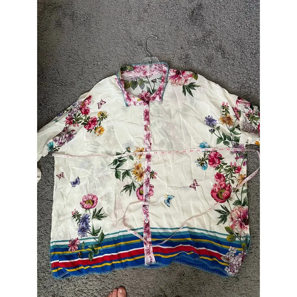 JOHNNY WAS Wilton Silk Button Down Blouse - Picture 8 of 10